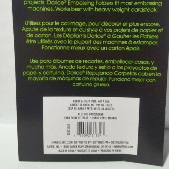 Darice Embossing Folder Blot Dot Scrapbook Paper Crafts Card Making - Picture 4 of 5